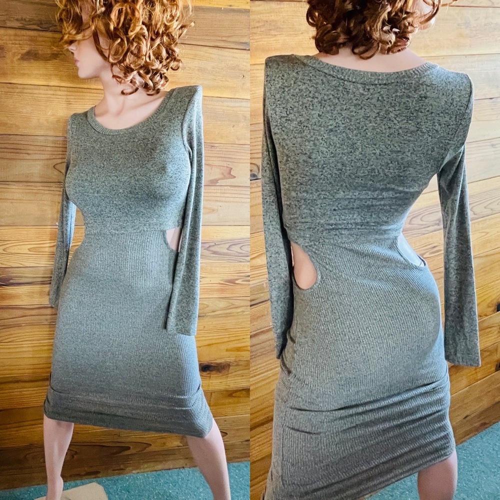 Fabulous Layered CUT-OUT Stretch Knit DRESS Small - Picture 13 of 14